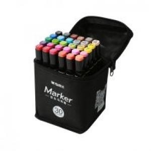 M&G Marker artystyczny alkoholowy, dwustronny, 3,2 mm; 6,2 mm, zestaw 30 kolorów 3.2 mm 6.2 mm 30 kolorów
