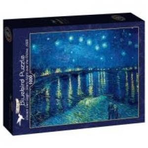 Puzzle 1000 Gwiaździsta noc nad Ronem, Van Gogh Bluebird Puzzle
