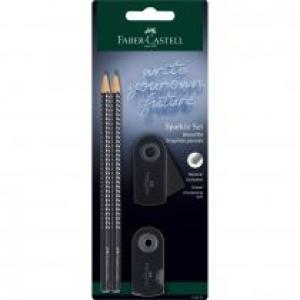 Faber-Castell Ołówek 2 szt. + gumka + temperówka