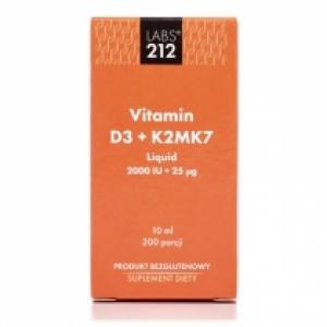 Labs212 Vitamin D3 + K2MK7 2000IU + 25 ug krople Suplement diety 10 ml