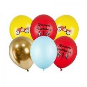PartyDeco Balony Happy Birthday 30 cm 6 szt.
