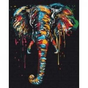 Malowanie po numerach Słoń w kolorach