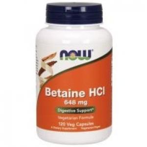 Now Foods Betaine HCL 648 mg Suplement diety 120 kaps.