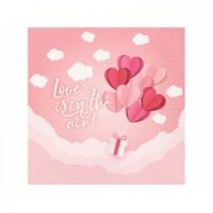 Godan Serwetki Kolekcja Love Is In The Air 33x33 cm różowe 20 szt.