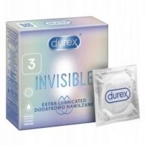 Durex prezerwatywy Invisible dodatkowo nawilżane cienkie 3 szt.