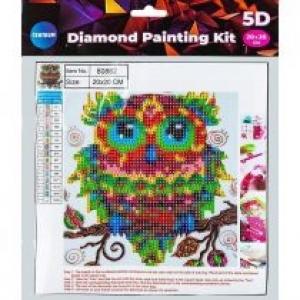 Centrum Diamentowa mozaika 5D - Owl 20x20cm