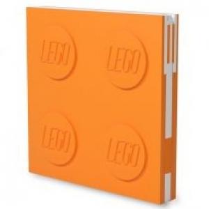 Kwadratowy notatnik LEGO z długopisem Pomarańczowy