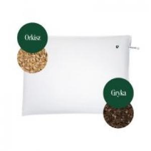 Plantule Pillows Poduszka dwustronna do spania z łuską gryki i orkiszu dla dorosłych biała 60 cm