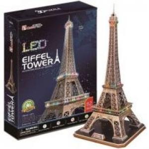 Puzzle 3D 82 el. Wieża Eiffel`a LED Cubic Fun
