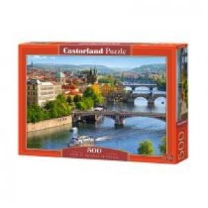 Puzzle 500 el. Widok mostów w Pradze Castorland