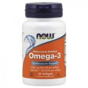Now Foods Omega 3 - DHA 120 mg + EPA 180 mg Suplement diety 30 kaps.