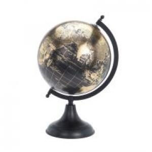 H&S Decoration Dekoracyjny globus naj podstawie czarny