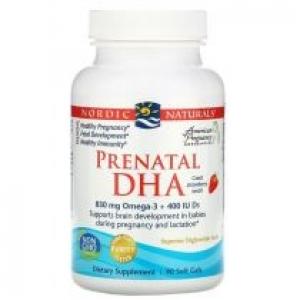 Nordic Naturals Prenatal DHA Omega 3 i Witamina D3 - strawberry Suplement diety 90 kaps.