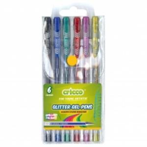 Cricco Długopisy żelowe brokatowe 6 kolorów