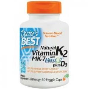 Doctors Best Witamina K2 MK7 plus D3 Suplement diety 60 kaps.