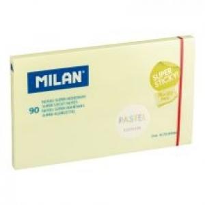 Milan Karteczki samoprzylepne Super Sticky Pastel 127 x 76 mm żółte 90 kartek 90 szt.
