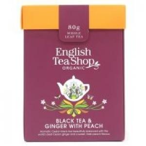 English Tea Shop Herbata czarna sypana, Black Tea and Ginger with Peach 80 g