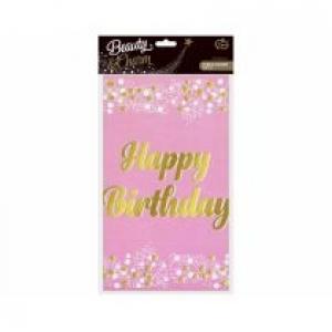 Godan Obrus foliowy B&C Happy Birthday 137x183 cm różowy