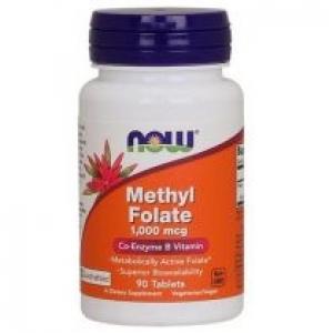 Now Foods Methyl Folate Quatrefolic - Kwas foliowy 1000 mcg Suplement diety 90 tab.