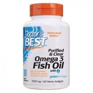 Doctors Best Purified & Clear Omega 3 Fish Oil 1000 mg Suplement diety 120 kaps.