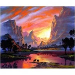 Norimpex Malowanie po numerach 40x50cm Góry zachód słońca 1007660