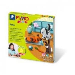 Staedtler Fimo Masa plastyczna termoutwardzalna Kids, Form&Play Zwierzaki, 42g, 4 kostki, zestaw z akcesoriami