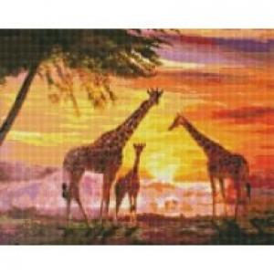 Ideyka Diamentowa mozaika - Rodzina żyraf 40x50 cm
