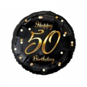 Godan Balon foliowy B&C Happy 50 Birthday czarny, złoty