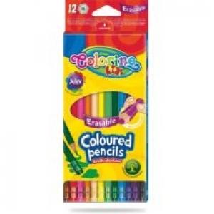 Patio Kredki ołówkowe Colorino Kids heksagonalne wymazywalne z gumką 12 kolorów