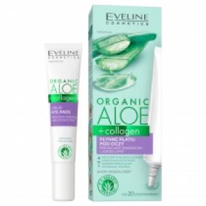 Eveline Cosmetics Organic Aloe+Collagen płynne płatki pod oczy redukujące zmarszczki i kurze łapki 20 ml