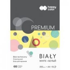 Happy Color Blok techniczny PREMIUM, biały, A4, 250g, 10 arkuszy biały 10 kartek