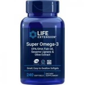Life Extension Super Omega-3 EPA/DHA z Lignanami Sezamowymi i Ekstraktem z Oliwek Suplement diety 240 kaps.