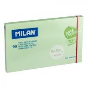 Milan Karteczki samoprzylepne Super Sticky Pastel 127 x 76 mm zielone 90 kartek 90 szt.