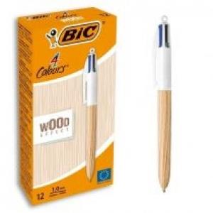 Bic Długopis 4 Colours Wood Style mix AST (12szt)