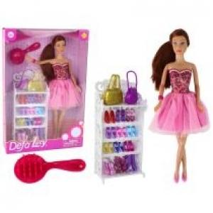 Lalka Lucy sukienka różowa + akcesoria XXL Leantoys