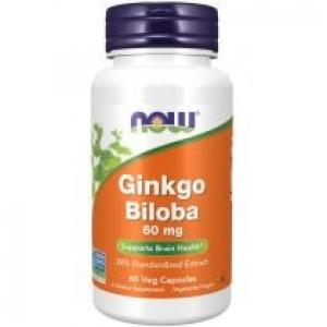 Now Foods Ginkgo Biloba miłorząb japoński 60 mg Suplement diety 60 kaps.