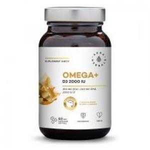 Aura Herbals Omega+ Witamina D3 2000 IU kapsułki softgel - suplement diety 60 kaps.