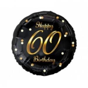 Godan Balon foliowy B&C Happy 60 Birthday czarny, złoty