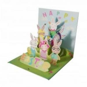 Karnet Wielkanocny 3D z kopertą Zajączki