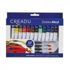 Zestaw Farb Akrylowych Z Akcesoriami 17 Elementów Creadu
