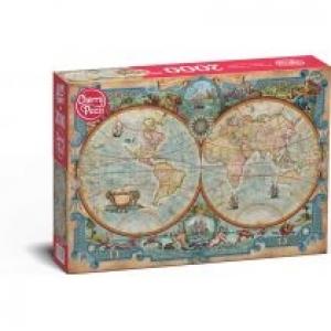 Puzzle 2000 el. CherryPazzi Great Discoveries World Map 50125