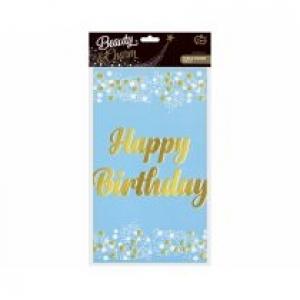 Godan Obrus foliowy B&C Happy Birthday 137x183 cm niebieski