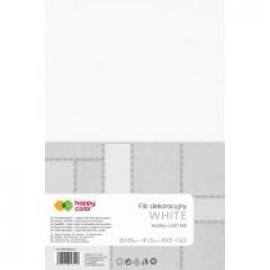 Happy Color Filc dekoracyjny, 20x30 cm, 1,5 mm, 10 arkuszy, biały biały 10 szt.