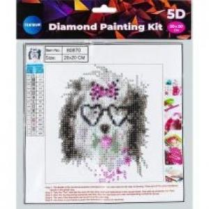 Centrum Diamentowa mozaika 5D - Dog in glasses 20x20cm