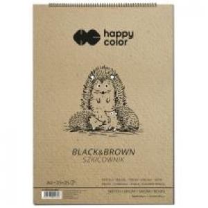 Happy Color Szkicownik na spirali BLACK&BROWN, A4, 80g, 50 arkuszy 50 kartek