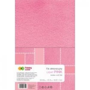 Happy Color Filc dekoracyjny, 20x30 cm, 1,5 mm, 10 arkuszy, jasnoróżowy różowy 10 szt.