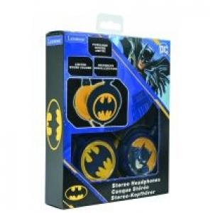 Składane słuchawki przewodowe stereo Batman z głośnością bezpieczną dla dzieci Lexibook HP015BAT