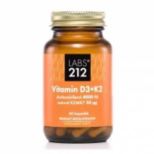 Labs212 Witamina D3 4000 IU + K2MK7 50 ?q Suplement diety 60 kaps.