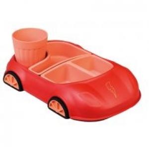 Chic-Mic Zestaw naczyń dla dzieci czerwony samochód
