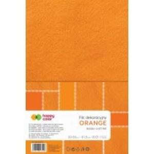 Happy Color Filc dekoracyjny, 20x30 cm, 1,5 mm, 10 arkuszy, pomarańczowy pomarańczowy 10 szt.